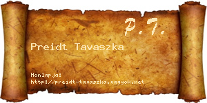 Preidt Tavaszka névjegykártya